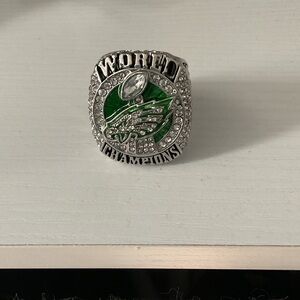 World Champions Silver and Green Ring